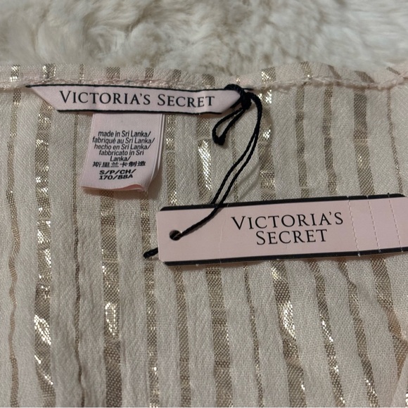 Victoria's Secret Pink Metallic Rose Gold Striped Romper-NWT - Picture 5 of 5